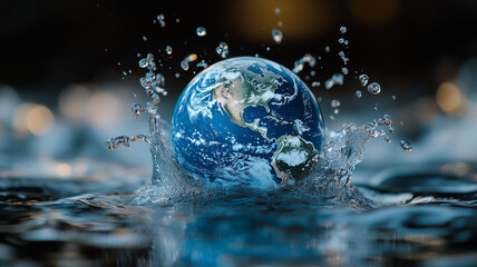 World Water Day earth splash water sustainability concept
