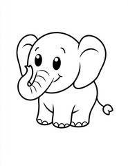 Fototapeta premium Playful Elephant: Coloring Page