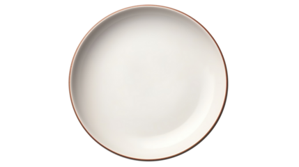 Simple White Ceramic Plate Isolated on PNG Transparent. Classic Dish, Serveware, Home Essentials
