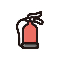 Fire extinguisher illustration icon.Simple vector outline, clipart for graphic design.