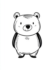 Fototapeta premium Cute Bear Coloring Page