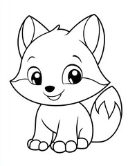 Obraz premium Cute Fox Cartoon Illustration: A charming cartoon illustration of a cute fox. A delightful and playful character with its big eyes and playful pose.