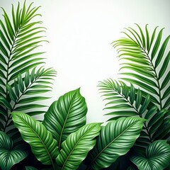 Tropical foliage, vibrant and lush