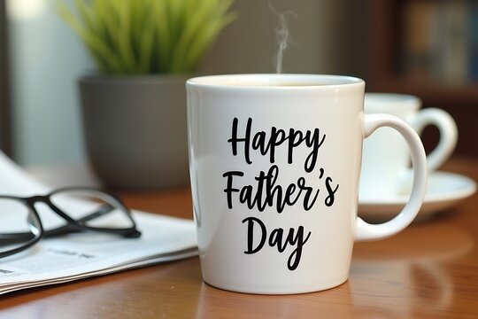 Happy Father's Day Coffee Mug with Morning Steam
