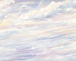 Serene Pastel Sky for Cloudscape Painting.