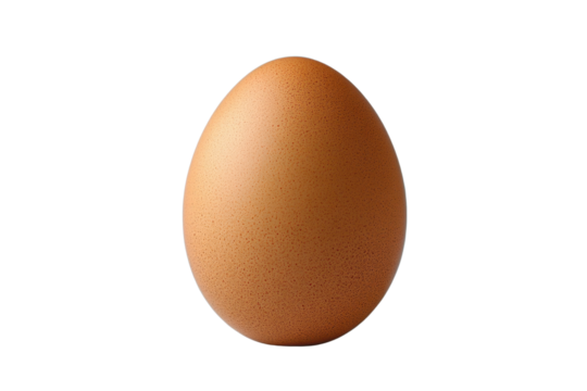 Brown egg isolated on transparent or white background, png