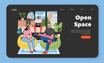 Modern Office. Flat Vector Illustration