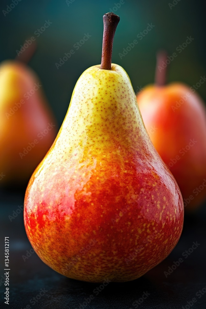 Poster fresh pears arranged on a table surface