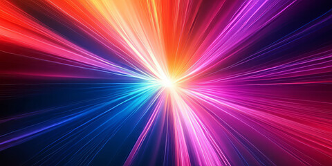 Obraz premium A radiant, colorful abstract background with spiraling light tunnels. The glowing vortexes in deep blue, electric orange, and vibrant magenta create a futuristic, sci-fi, and visually hypnotic design.