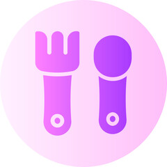 baby cutlery gradient icon