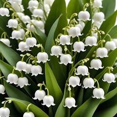 lily of the valley on black background