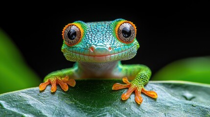 Adorable Gecko on Leaf