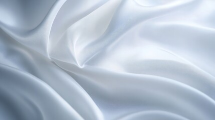 Obraz premium Close-up view of draped white silk fabric