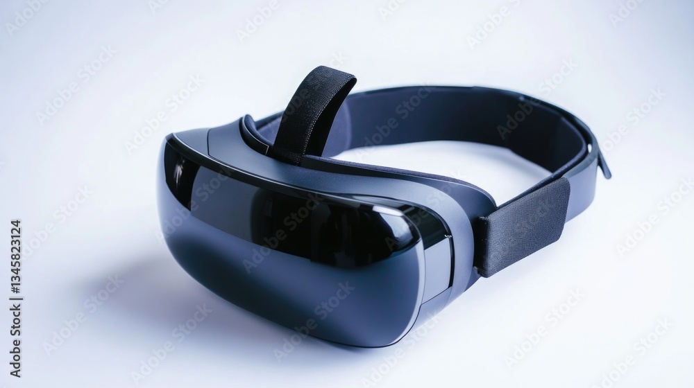 Poster a pair of vr glasses sits on a table, ready for use