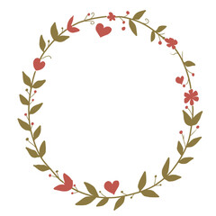 Hand drawn vector floral frame. Meadow summer flowers.