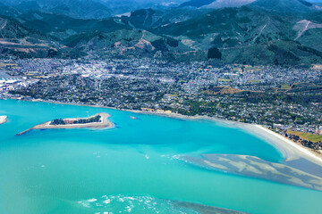 Naklejka premium Town Nelson, Tasman Bay, South Island, New Zealand, Oceania.