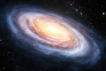 Obraz premium A Majestic Spiral Galaxy Swirling Stars and Cosmic Dust in the Vast Universe