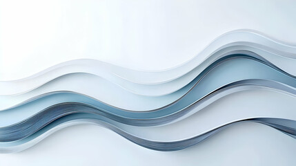 Obraz premium Abstract Wave Design With White And Blue Layers