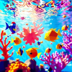 Fototapeta premium Underwater Colorful Scene