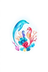 Naklejka premium Underwater Life Illustration