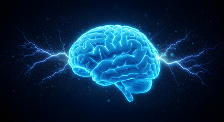 Neural Energy Surge, Electric Brain Power, Futuristic Mind Connection, Glowing Intelligence Network, Lightning-Powered Cognition
