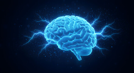 Neural Energy Surge, Electric Brain Power, Futuristic Mind Connection, Glowing Intelligence Network, Lightning-Powered Cognition
