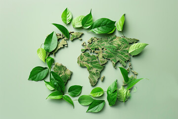 Greeting card with holiday composition for world environment day, abstract vivid composition consists of fictional unreal fantastic vision on background