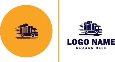 Obraz premium Freight Forwarding icon Cargo logistics Shipping brokerage Transport forwarding flat logo sign symbol editable vector