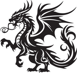Fototapeta premium WebMajestic fire-breathing dragon flying over a medieval castle, with glowing eyes and detailed scales in a fantasy setting
