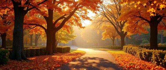 Autumn leaves fall, golden hues abound