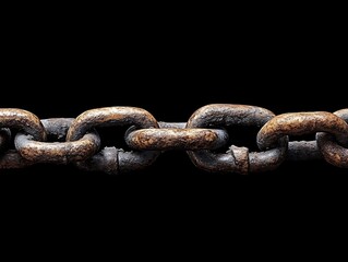 Fototapeta premium Rusty Chain Links for Dark Background.