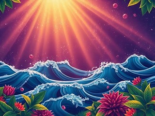 winter landscape with snowflakes