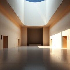 Fototapeta premium Modern minimalist architecture with natural light enhancing spacious interior design and subtle colors