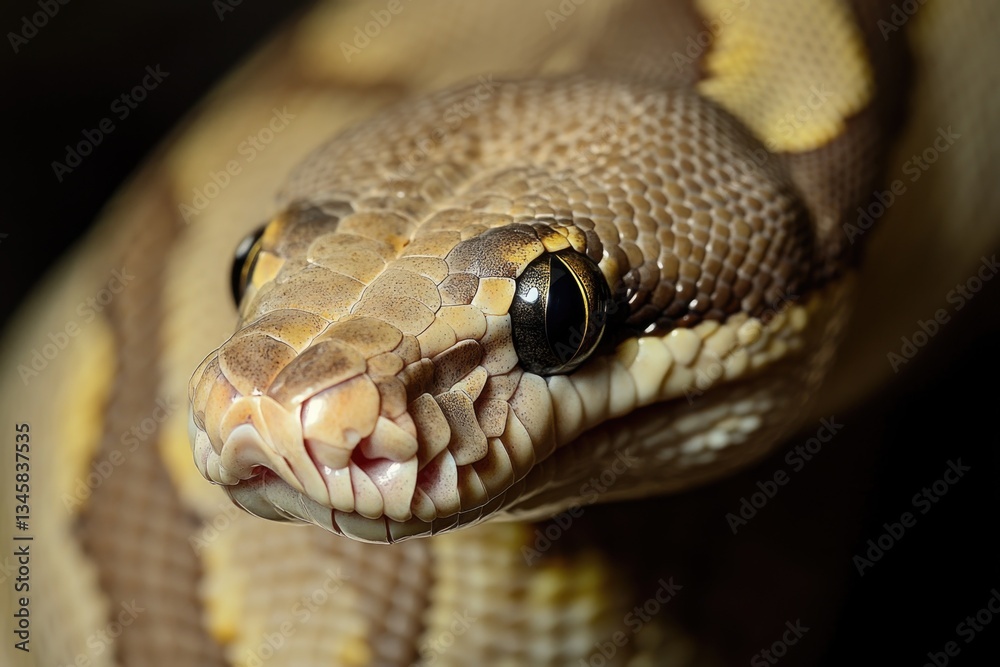 Poster A close-up view of a snake's open mouth, revealing sharp teeth and intricate details