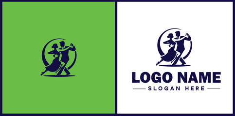 Tango Dance Studio icon Tango academy Tango school Tango center flat logo sign symbol editable vector