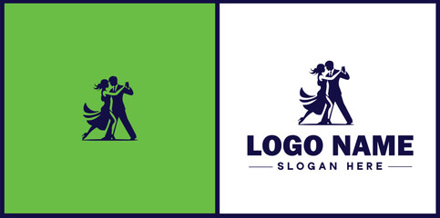 Tango Dance Studio icon Tango academy Tango school Tango center flat logo sign symbol editable vector