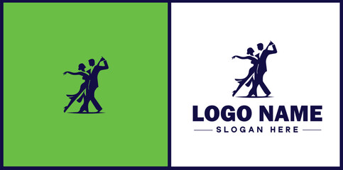 Tango Dance Studio icon Tango academy Tango school Tango center flat logo sign symbol editable vector