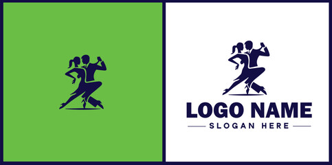 Obraz premium Tango Dance Studio icon Tango academy Tango school Tango center flat logo sign symbol editable vector