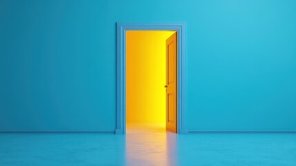 A Glimmer of Hope: Open Door to a Bright Yellow Room