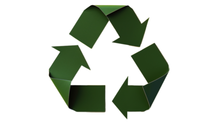 Recycle Symbol Isolated on PNG Transparent Background. Eco, Waste Management, Renewable, Clean Energy
