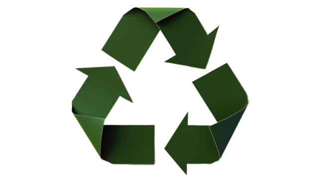Recycle Symbol Isolated on PNG Transparent Background. Eco, Waste Management, Renewable, Clean Energy
