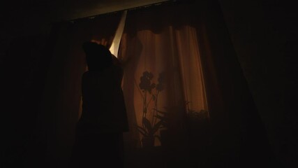 close the light from the window with thick curtains