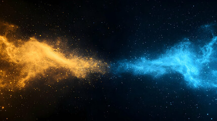 Fototapeta premium Abstract Cosmic Nebula With Orange And Blue Colors