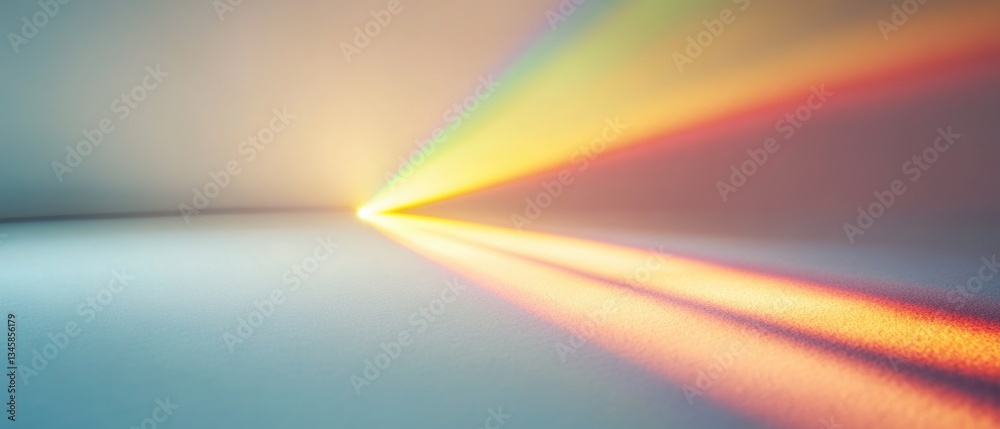 Aufkleber A vibrant rainbow-colored light shines brightly on a plain surface, ideal for use in illustrations or designs where a pop of color is needed