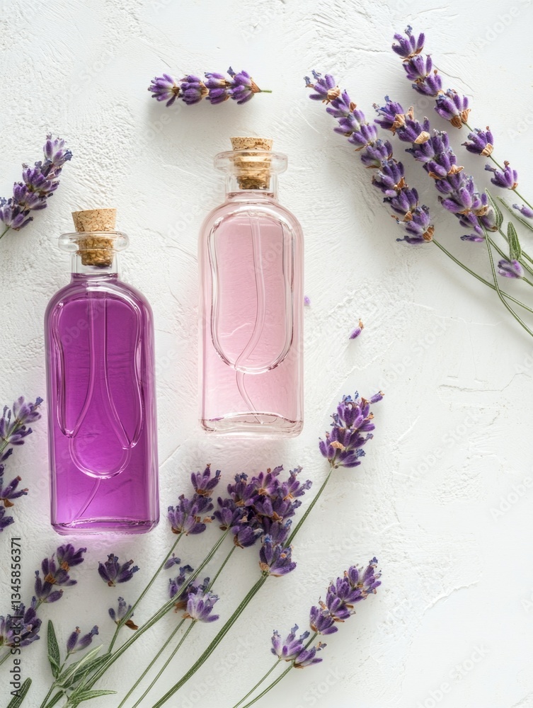 Aufkleber two perfume bottles sit adjacent, awaiting use or display
