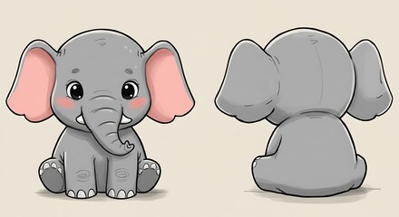 Fototapeta premium cartoon elephant with a blank sign