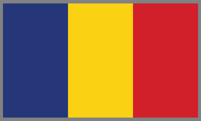 Romania flag, Romania National Flag Vector, The correct proportions and color.