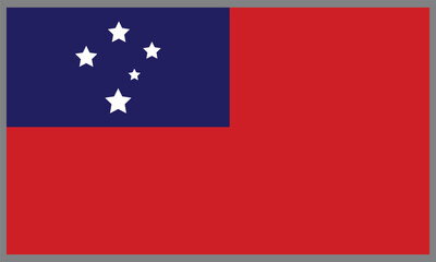 Samoa flag,Samoa National Flag Vector, The correct proportions and color.