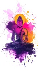 Obraz premium Mahavir jayanti watercolor banner design.