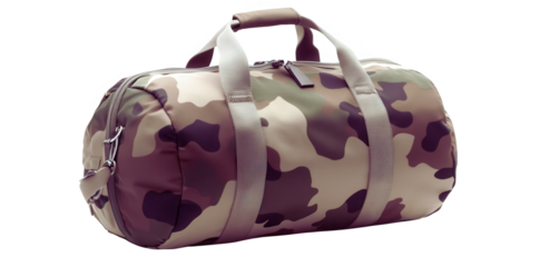 Camouflage Gym Bag PNG with Transparent Background